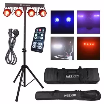 LIGHT4ME LED BAR COB PAR 4x30W RGB LED PAR reflektor so stojanom a ochranným obalom