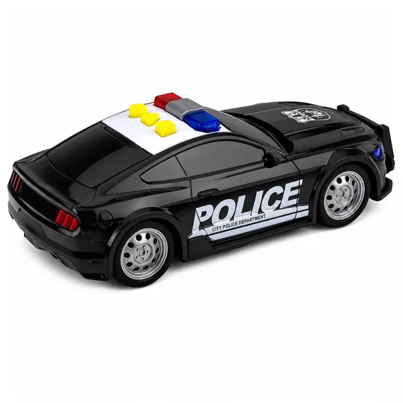 LEAN TOYS policajné auto so svetlom a zvukom, čierne, mierka 1:32