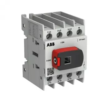 ABB OTOT16G1-4BSN2Plus 16 A 4-pólový čelný odpojovač s čiernou rukoväťou