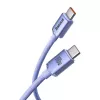 Baseus USB-C na USB-C Crystal Shine 100W PD rýchlonabíjací a dátový kábel, 1,2 m, fialový
