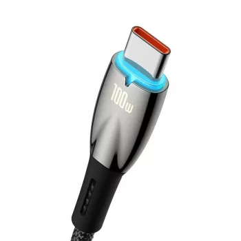 Baseus Glimmer USB-A na USB-C kábel 100W 1m čierny