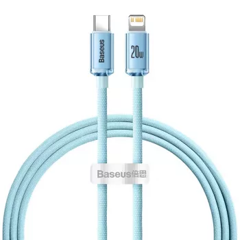 Baseus Crystal Shine USB-C na Lightning kábel 20W, 1,2m, modrý