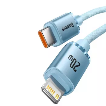 Baseus Crystal Shine USB-C na Lightning kábel 20W, 1,2m, modrý