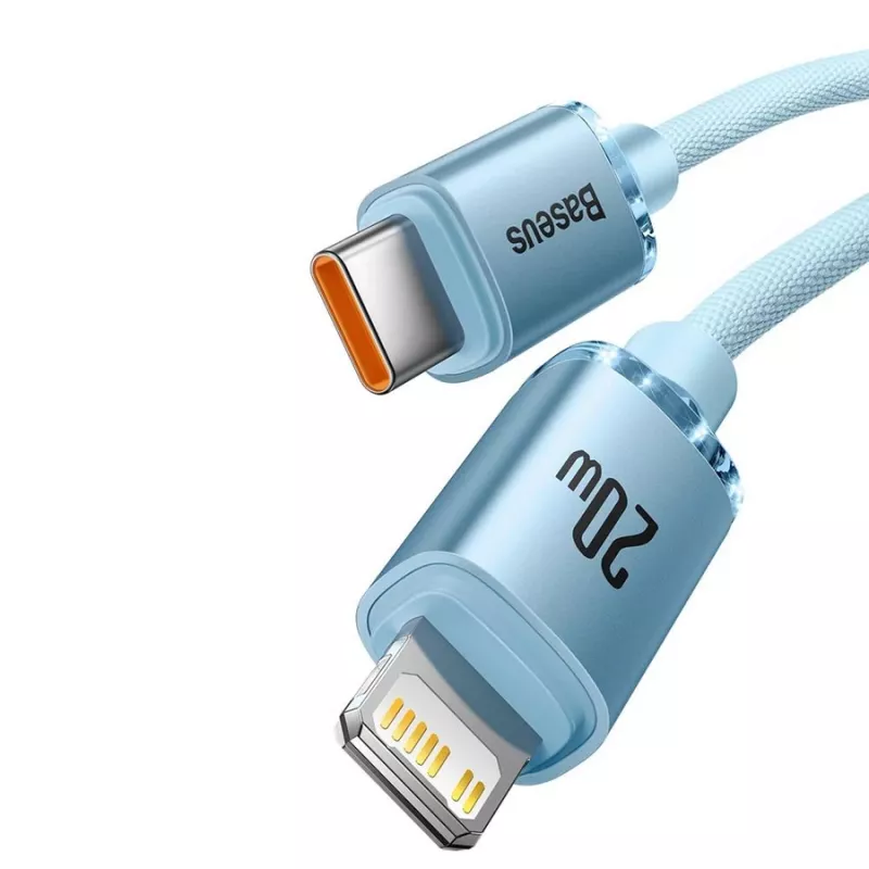 Baseus Crystal Shine USB-C na Lightning kábel 20W, 1,2m, modrý