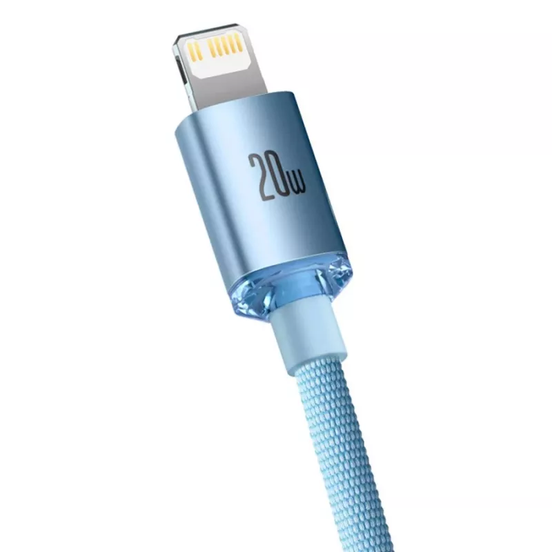 Baseus Crystal Shine USB-C na Lightning kábel 20W, 1,2m, modrý