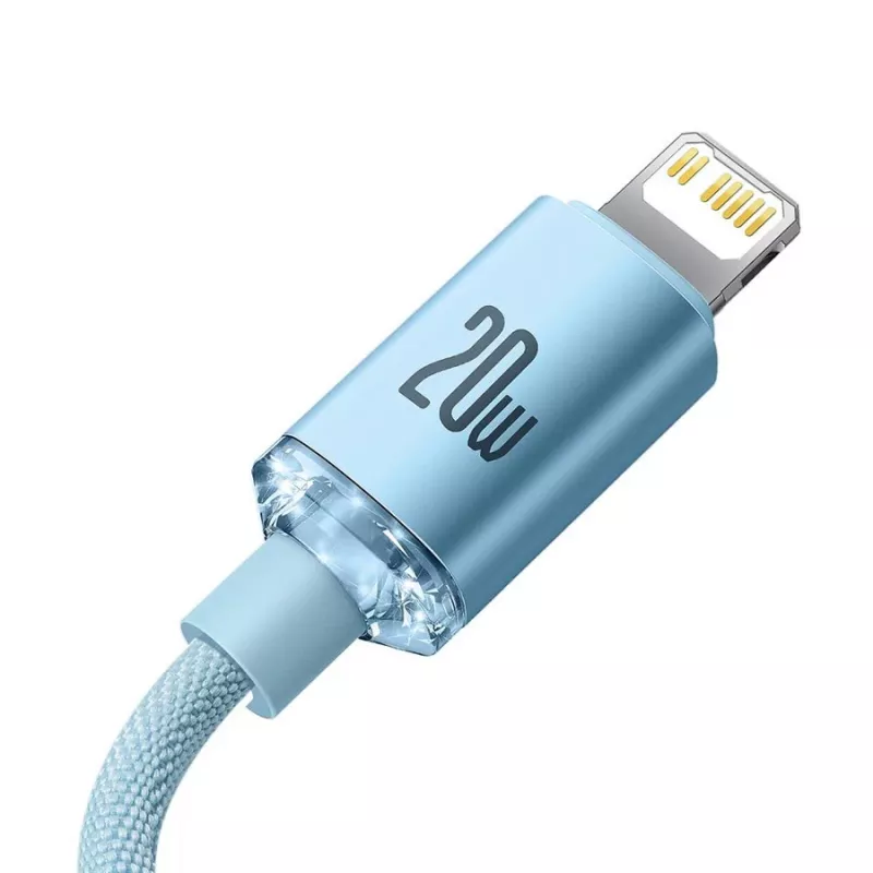 Baseus Crystal Shine USB-C na Lightning kábel 20W, 1,2m, modrý