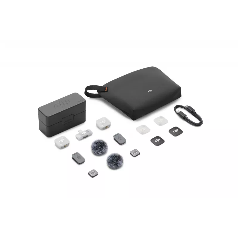 DJI Mic Mini 2 bezdrôtový mikrofónový systém (2 TX + 1 Mobile RX + nabíjacie puzdro), biela