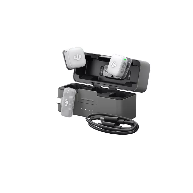 DJI Mic Mini 2 bezdrôtový mikrofónový systém (2 TX + 1 Mobile RX + nabíjacie puzdro), biela
