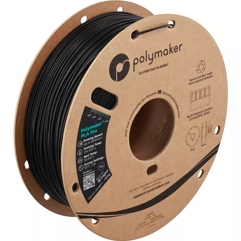 Polymaker PolySonic High Speed PLA Pro Filament do 3D tlačiarne, 1,75 mm, 1 kg, čierny