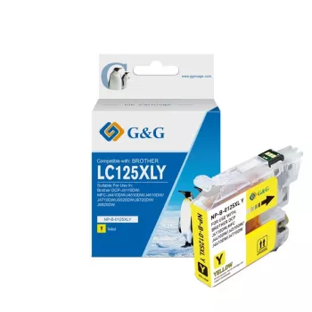G&G Ninestar kompatibilná žltá atramentová kazeta Brother LC-125XLY