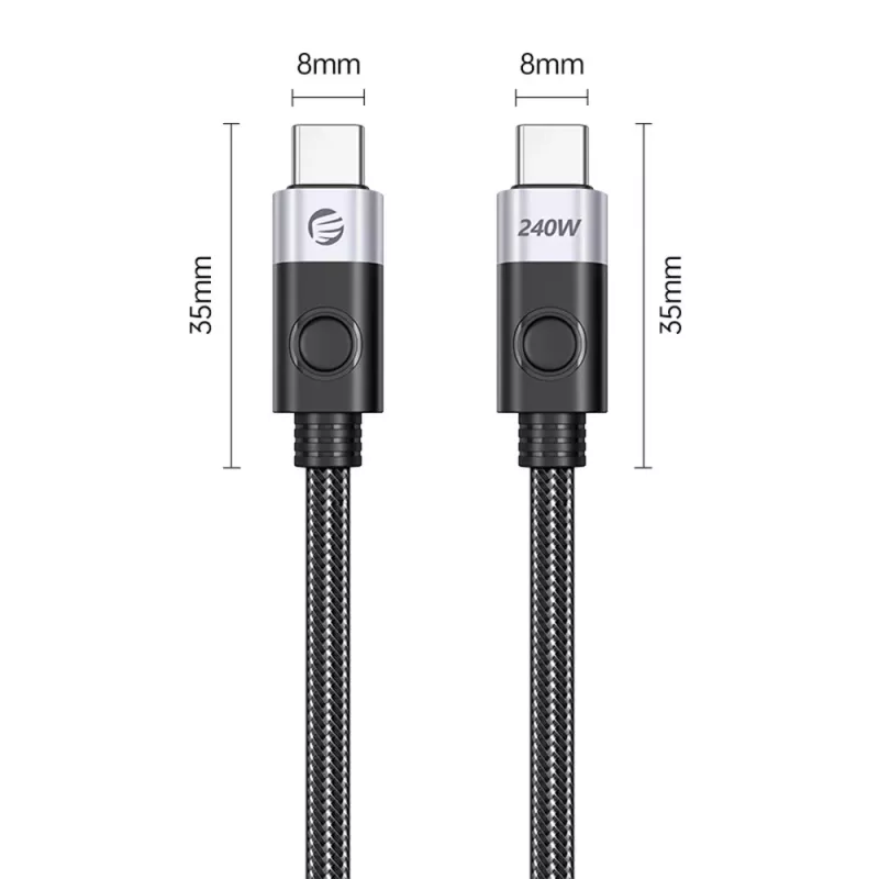 ORICO CC240 USB4 USB-C na USB-C kábel 240W PD 40Gbps 8K 60Hz 0,5m čierny