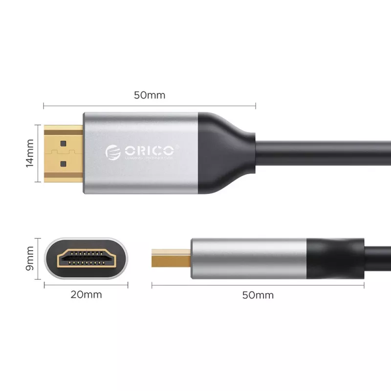 ORICO H4Y1 HDMI 2.0 kábel 5m čierny 4K 60Hz 18Gbps pozlátené konektory