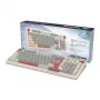 Redragon K768WGR-WL EISA 100 bezdrôtová RGB mechanická herná klávesnica, 96% layout, Hot-Swappable červené spínače, biela/sivá