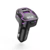 XO BCC12 Bluetooth 5.0 FM-transmitter s duálnou USB nabíjačkou, handsfree, LED displej, USB-/TF-karty MP3 prehrávač, monitor napätia autobatérie pre 12V/24V vozidlá