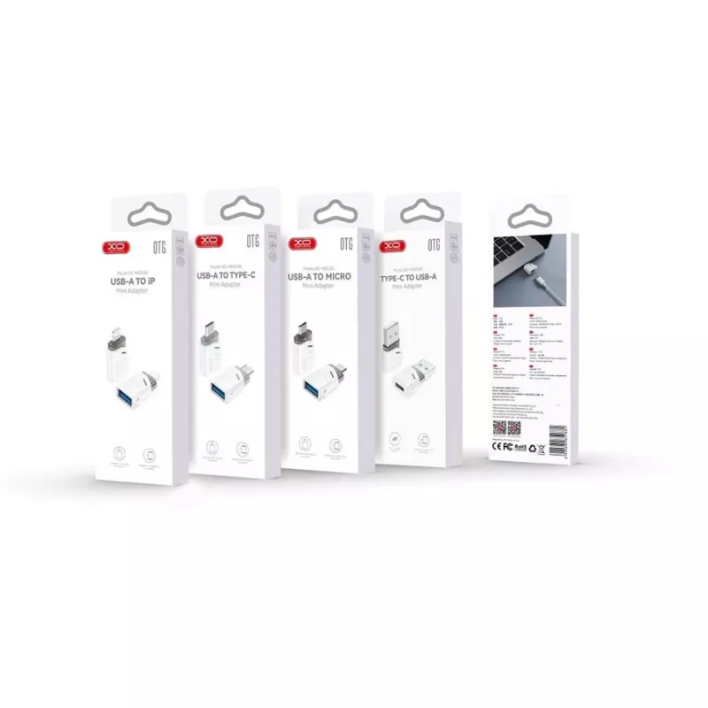 XO NB256B OTG adaptér USB-A samica na USB-C samec, biely (NB256B)