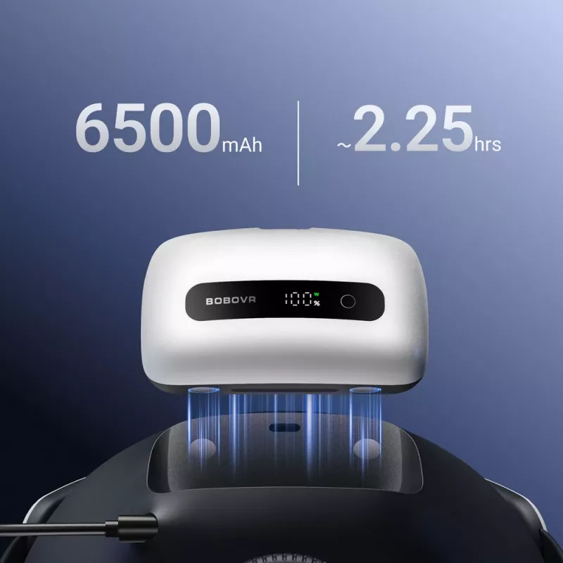 BoboVR BM60-1 6500 mAh batéria s nabíjacou stanicou pre M3 Pro+ a M3 - biela