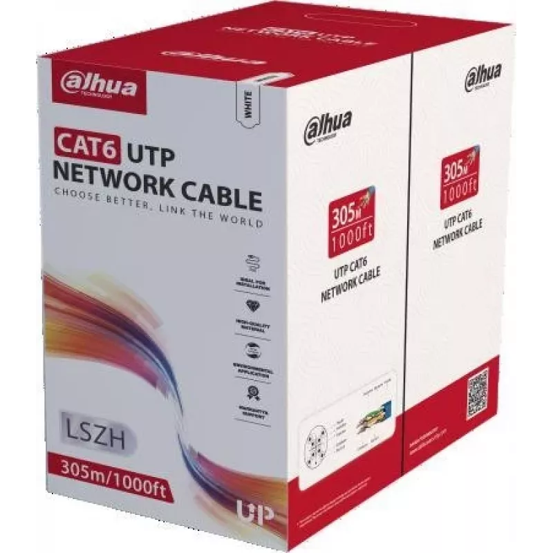 DAHUA PFM923I-6UN-C CAT6 UTP kábel, 305m, biely
