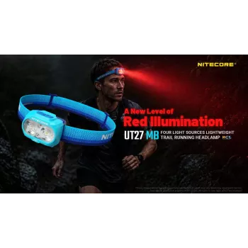 Nitecore UT27 MB 800 lúmenov čelová lampa s dvojitým lúčom a červeným svetlom