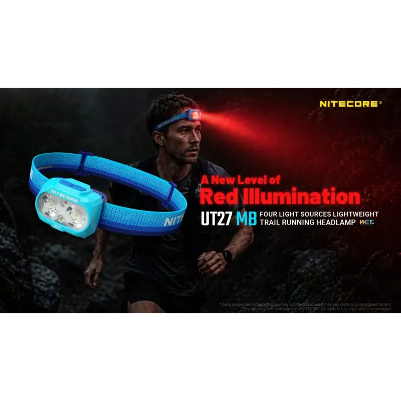 Nitecore UT27 MB 800 lúmenov čelová lampa s dvojitým lúčom a červeným svetlom