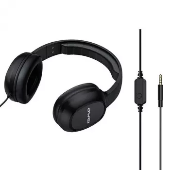 AWEI GM-6 over-ear herný headset s mikrofónom, káblový 3,5-mm jack, 40-mm meniče, čierna