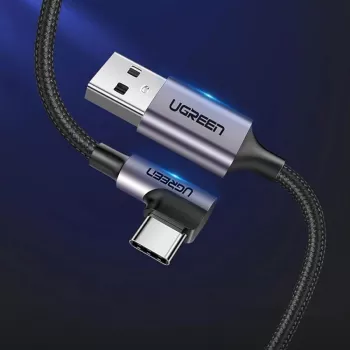 UGREEN US284 USB-A na USB-C uhlový kábel, 3A, 3m, čierna