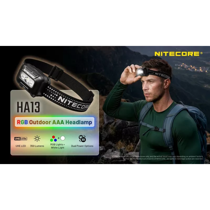 NITECORE HA13 (2026) RGB čelová lampa 350lm