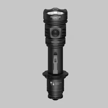 Armytek Predator PRO MAX taktická baterka 3000 lúmenov, teplá biela, dosah 501 m, Cree XHP70.2, nabíjateľná 21700, čierna