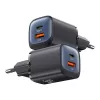 USAMS CC254 30W GaN USB-C/USB-A rýchlonabíjací napájací zdroj HC Series čierny