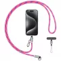 USAMS SJ746 30W USB-C na Lightning nabíjací kábel s popruhom 1,2 m ružový