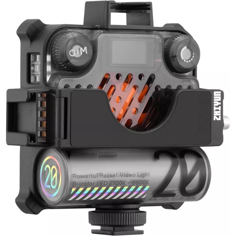 Zhiyun M20 Combo 20W bi-color LED video svetlo set s RGB, mini statív, difúzor, grid, barndoors