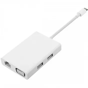 Xiaomi Mi USB-C na VGA Gigabit Ethernet multi adaptér (biela/strieborná)