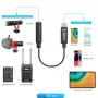 BOYA BY-K4 3,5 mm TRS konektor samica na USB-C konektor samec adaptérový kábel pre mikrofóny (6 cm, čierny)
