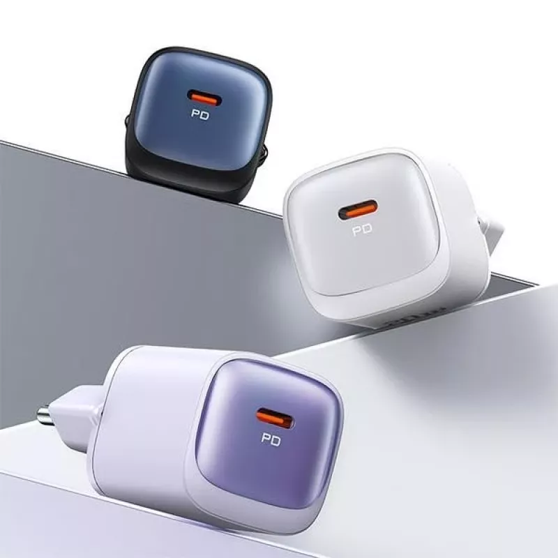 USAMS CC251 30W GaN USB-C rýchlonabíjačka HC Series fialová