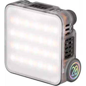 Zhiyun M20 RGB LED doplnkové svetlo s výkonom 20W, 2700K-6500K CCT, HSI farebné režimy, OLED displej, magnetická zadná strana, USB-C PD nabíjanie