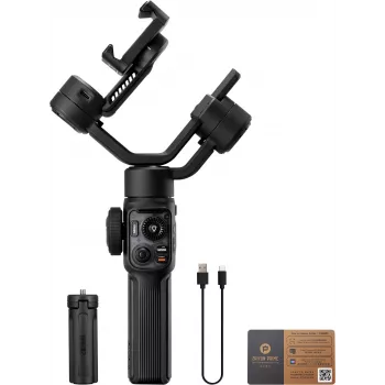 Zhiyun Smooth 5S AI gimbal pre smartfón s magnetickým doplnkovým svetlom, 3-osový stabilizátor, nosnosť 300g, čierny