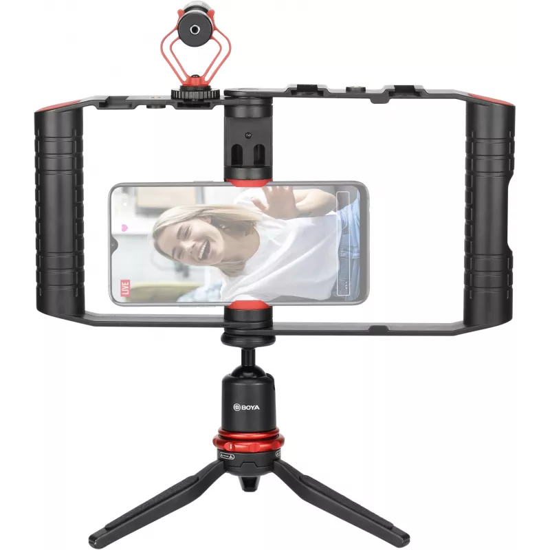 BOYA BY-VG380 Sada pre video so smartfónom s mikrofónom BY-MM1 Pro, LED svetlom a statívom pre vlogovanie, live streaming a mobilné natáčanie