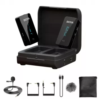BOYA BY-XM6-K1 2,4GHz bezdrôtový lavalier mikrofónový systém pre fotoaparáty a smartfóny
