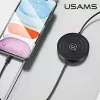 USAMS US-CC096 10W Qi bezdrôtová nabíjačka s Lightning káblom - čierna