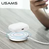 USAMS US-CC096 10W Qi bezdrôtová nabíjačka s Lightning káblom - čierna