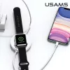 USAMS US-CC096 10W Qi bezdrôtová nabíjačka s Lightning káblom - čierna