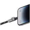 USAMS SJ746 30W USB-C na Lightning nabíjací kábel s pútkom na mobil 1,2 m čierny