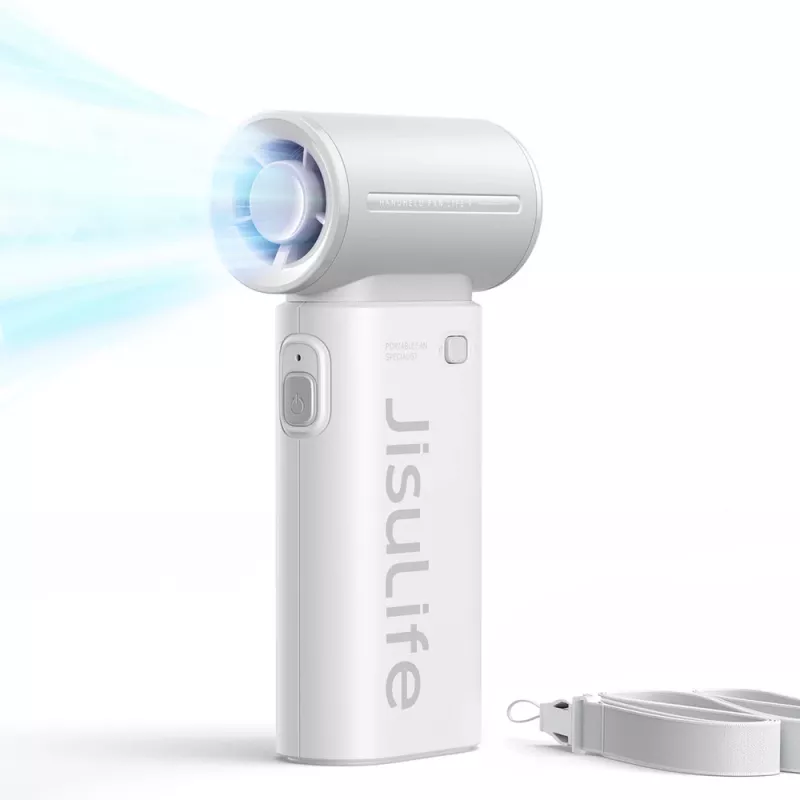 JISULIFE ručný ventilátor Life9 3600mAh prenosný USB ventilátor s powerbankou - sivý