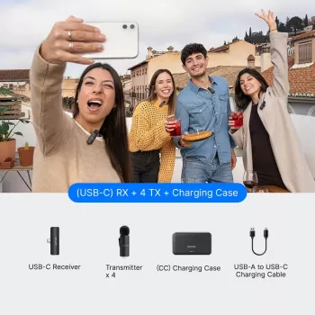 BOYA BY-V4U USB-C bezdrôtový klip-on mikrofónový systém