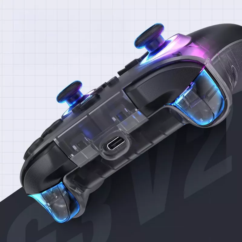 Machenike G3 V2 bezdrôtový gamepad s nabíjacou stanicou pre PC, Switch, mobilné zariadenia - čierny