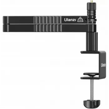 ULANZI LS26 stojan na mikrofón s ramenom a stolovou svorkou, dosah 750 mm, hliníková zliatina, čierny