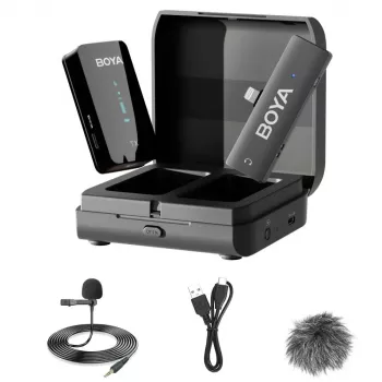 BOYA BY-XM6-K3 2,4-GHz bezdrôtový lavalierový mikrofónový systém pre zariadenia iOS s Lightning konektorom