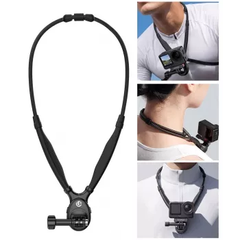 ULANZI ZJ09 magnetický nákrčník pre akčné kamery - 360° otočný, hands-free POV, flexibilný silikónový pás, kompatibilný s GoPro/DJI/Insta360