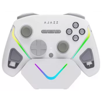 AJAZZ GP100S bezdrôtový gamepad s nabíjacou stanicou, biely