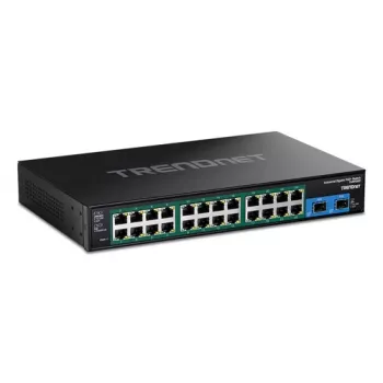 TRENDnet 26-portový zosilnený priemyselný gigabit PoE+ Managed Switch s 24x PoE+ a 2x SFP