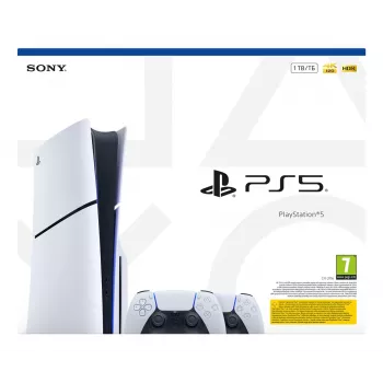 Sony PlayStation 5 Slim Disc Edition 1TB konzola - biela & čierna